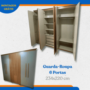 Guarda-Roupa - 6 Portas - 234x220 cm
