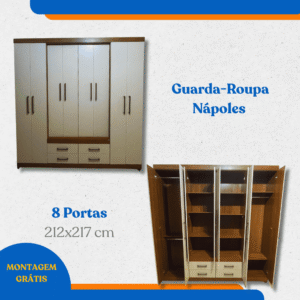 Guarda-Roupa Nápoles - 8 Portas - 212x217 cm