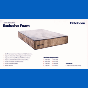 Colchão exclusive Foam pura espuma HR suporta 200kg 138x188x30
